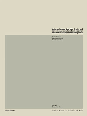 cover image of Untersuchungen über das Bruch- und Verformungsverhalten stossbelasteter Stahlbeton- und Spannbetontragwerke